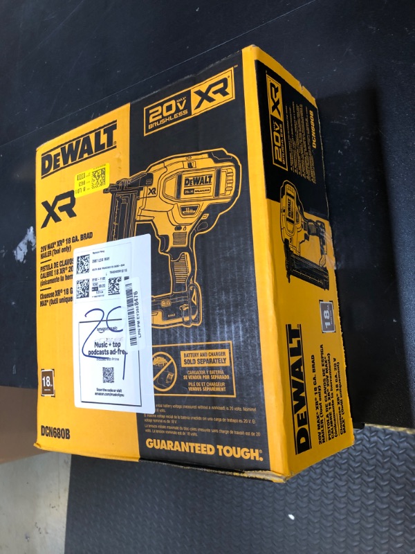Photo 1 of DEWALT DCN680B 20V MAX* XR® 18 GA Cordless Brad Nailer (Tool Only)