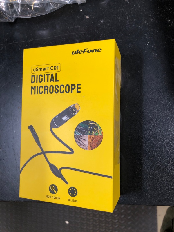 Photo 1 of Ulefone uSmart C01 Digital Microscope, HD Inspection Camera 50x-1000x Magnification with Stand, 8 LED Lights 25X-50X Focal Length 60° Visual Angle Micrometer Calibration Ruler For Ulefone Armor Series