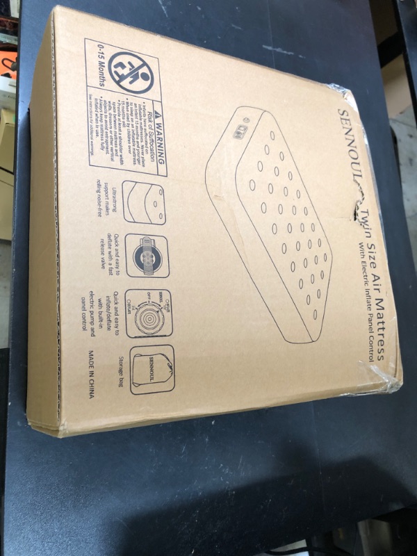 Photo 1 of SENNOUL Air Mattress Twin with Built in Pump - 2 Mins Quick Self Inflatable,13"/550lbs Max Blow Up Bed, All Night Stability No Lost Air?No Peculiar Smell for Camping,Home,Guests & Portable Travel