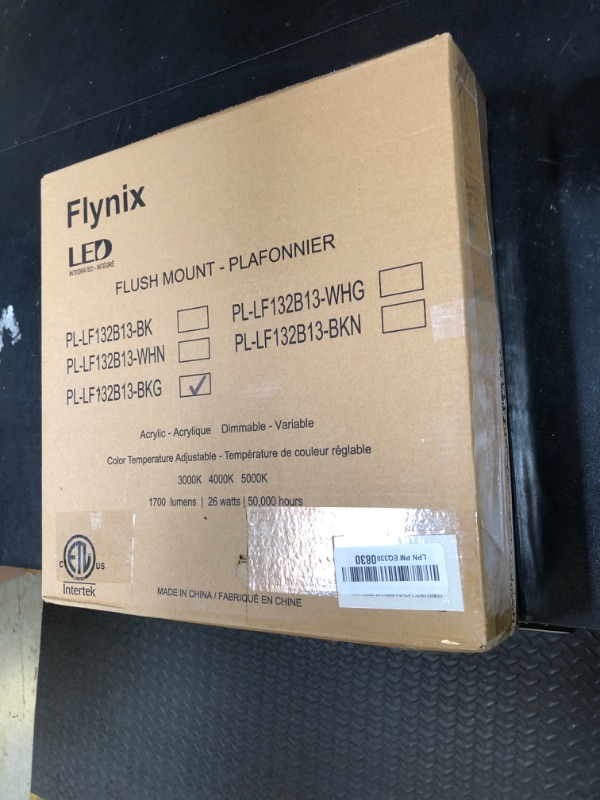Photo 1 of Flynix 12.5 Inch LED Flush Mount Ceiling Light Fixture, 26W, Super Bright 1700 Lumens, 3 Color 3000K/4000K/5000K, Dimmable Ceiling Lamp for Bedroom Hallway Bathroom Kitchen Laundry (Black Gold)