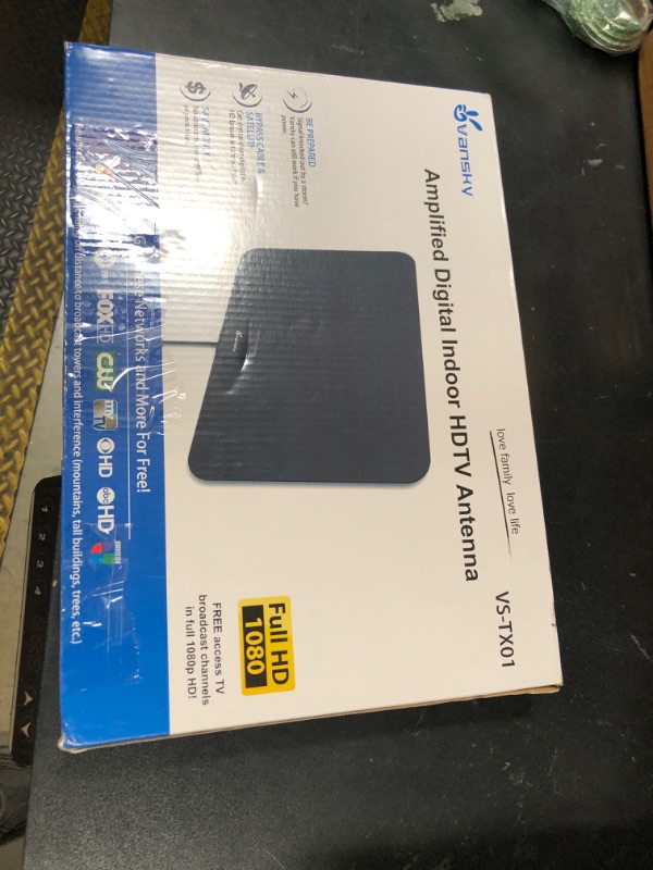 Photo 1 of TV Antenna Indoor, Digital Amplified Indoor HDTV Antenna, 1080p VHF UHF Television Local Channels Detachable Signal Amplifier and 16.5ft Long Coax Cable