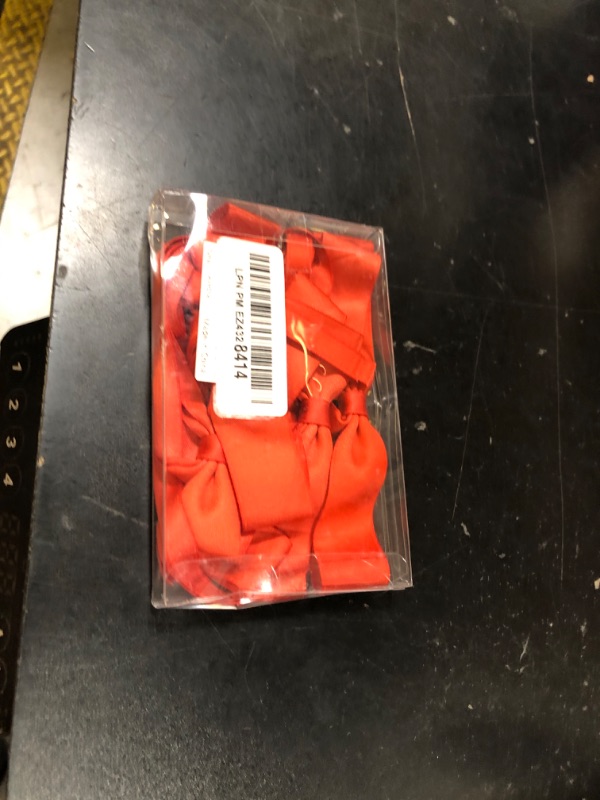 Photo 1 of Ayesha Orange Hair Bows Clips Bows with Long Ribbon Orange Bows Barrettes Hair Accessories for Women Girls 4PCS