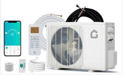 Photo 1 of GarveeHome 9000 BTU Mini Split Air Conditioner Heat Pump System, Wifi Enabled 23 SEER2 208V- 230V Ductless AC Cool Up to 750 Sq. Ft, Compatible with Alexa, Complete Installation Kit, White