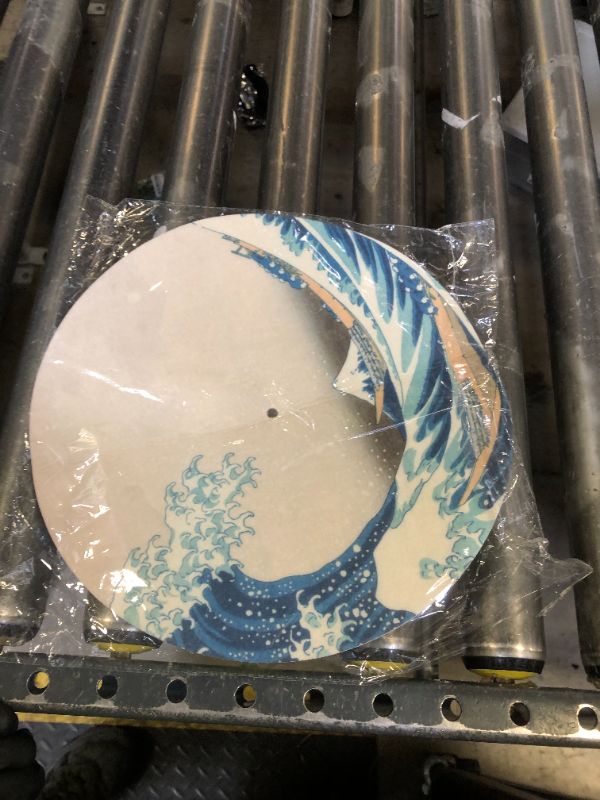 Photo 1 of Menesia 12 Inch Turntable Mat, Slipmat for Vinyl LP Record Player, Anti Static Turntable Platter Mat (japan great wave)
