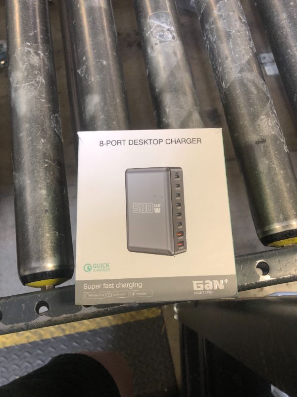 Photo 1 of 500W USB C Fast Charging Station Hub, 8 Port Multi USB C Charger Block GAN III Fast Charging Brick Charger for Multiple Devices 100W PD3.0 PPS Compatible with MacBook Pro/Air/iPad iPhone 16/15/14/13