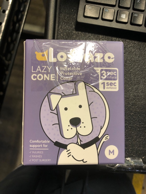 Photo 1 of Loflaze Soft Inflatable Dog Cone Collar for Small Medium Large Dogs - Neck Donut E Collar Alternative for Recovery After Surgery - Grey M