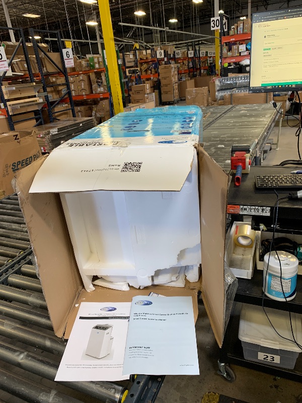 Photo 1 of Whynter Inverter Portable Air Conditioner 14,000 BTU with Dual Hose, Dehumidifier, Cooling Fan & Smart Wi-Fi for 600 Sq Ft Rooms, NEX ARC-1230WN (12,000 SACC), White