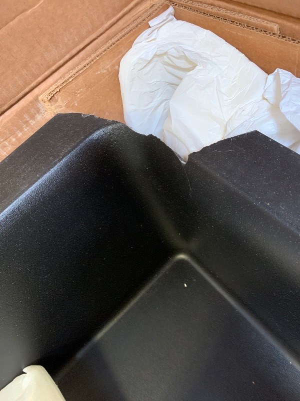 Photo 1 of Kohler 25784-CM1 Cairn® Undermount single-bowl farmhouse kitchen sink, Matte Black