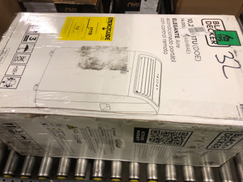 Photo 1 of BLACK+DECKER Smart Portable Air Conditioner, 14,000 BTU (10,200 BTU SACC) for Rooms up to 700 Sq. Ft., Smart Portable AC with Follow Me Remote and Window Kit, BPACT14WT, White