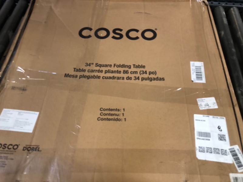 Photo 1 of COSCO 34" Square Vinyl Top Folding Card Table, Black