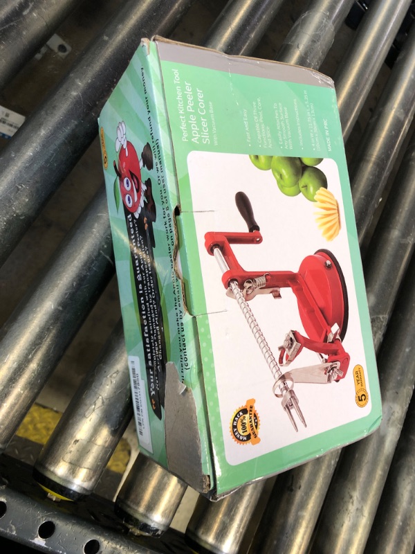 Photo 1 of Apple Peeler Corer, Long lasting Chrome Cast Magnesium Alloy Apple Peeler Slicer Corer with Stainless Steel Blades and Powerful Suction Base for Apples and Potato(Red)