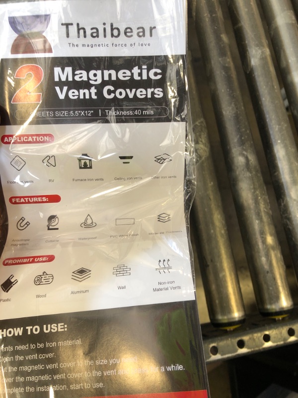 Photo 1 of Magnetic Vent Covers, 5.5" x 12", 2 Pack Strong Air Vent Covers for Home Floor, Wall, Ceiling Vents Air Register, RV, Home HVAC and AC Vents, Magnetic Vent Cover for Wall Iron Register by Thaibear