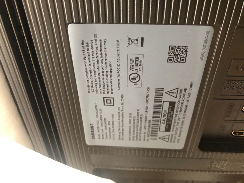 Photo 1 of Samsung 43-Inch Class Crystal UHD U8000F 4K Smart TV (2025 Model) Endless Free Content, Crystal Processor 4K, MetalStream Design, Knox Security, Alexa Built-in