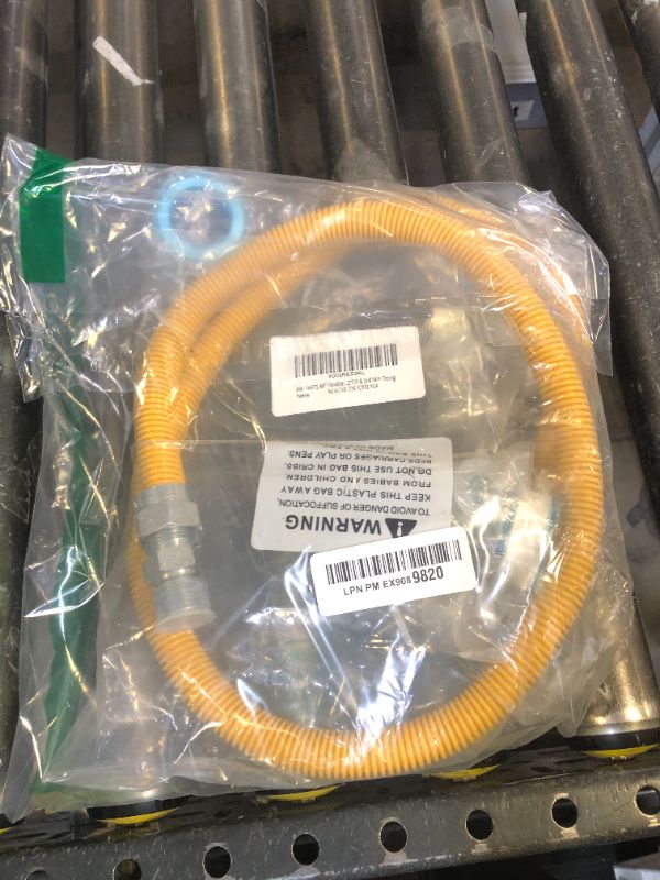 Photo 1 of AMI PARTS 48" Flexible Gas Line Kit Yellow Coated, Gas Hose Connector Kit for Dryer, Stove, Water Heater,5/8" OD(1/2" ID) Stainless Steel Gas Line with Connector 1/2" MIP &1/2"FIP & 3/4"MIP Fitting