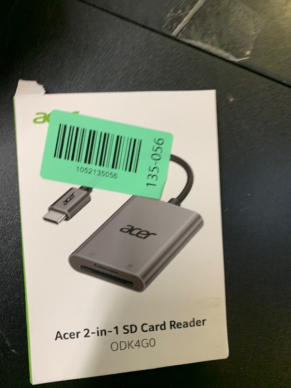 Photo 1 of Acer SD Card Reader USB C, Dual Slots Type C to Memory Card Reader, Aluminum Micro SD Card Camera Adapter for MicroSD, SDHC, SDXC, Compatible with iPhone16/15, MacBook, iPad Pro, Android, Laptop