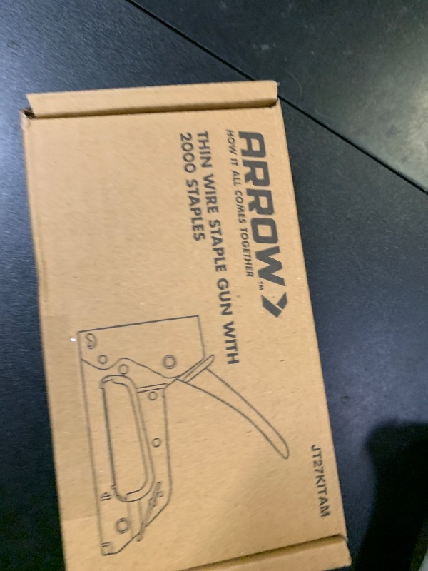 Photo 1 of Arrow JT27 Light Duty Staple Gun Kit, Thin Wire Stapler with 2000 Pieces JT21 3/8" Staples, Lightweight Chromed-Steel Housing