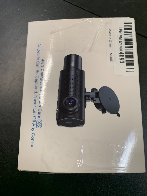 Photo 1 of Miden X5 4K WiFi Dash Cam Front and Rear Inside, 2160P+1080P+1080P FHD 3 Channel Dash Camera for Cars, 360° All Sides Dashcam, Free 64G SD Card, G-Sensor, WDR, Night Vision, 24H Parking Monitor