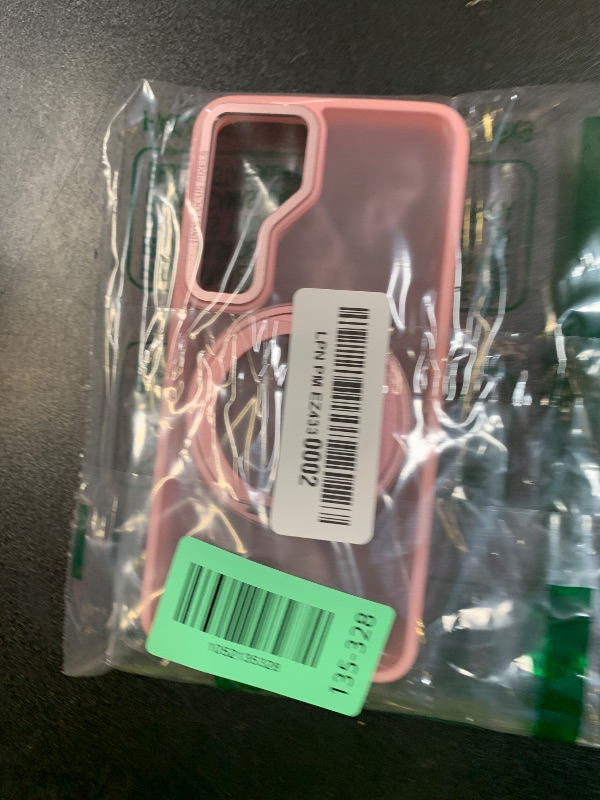 Photo 1 of Zalinbo Compatible with Samsung Galaxy S24 Case with 360Rotatable Magnetic Ring Stand Compatible with Mag-Safe Military Protection Shockproof Translucent Phone Case for S24 6.2",Pink