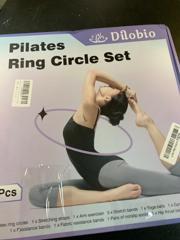 Photo 1 of Dilobio Home Pilates Essentials Kit for Women, Pilates Equipment Ring and Ball Set, Magic Circle with Booty Bands, Figure 8 Resistance Band, Hip Thrust Belt & Accessories, Toning Fitness Starter Set
