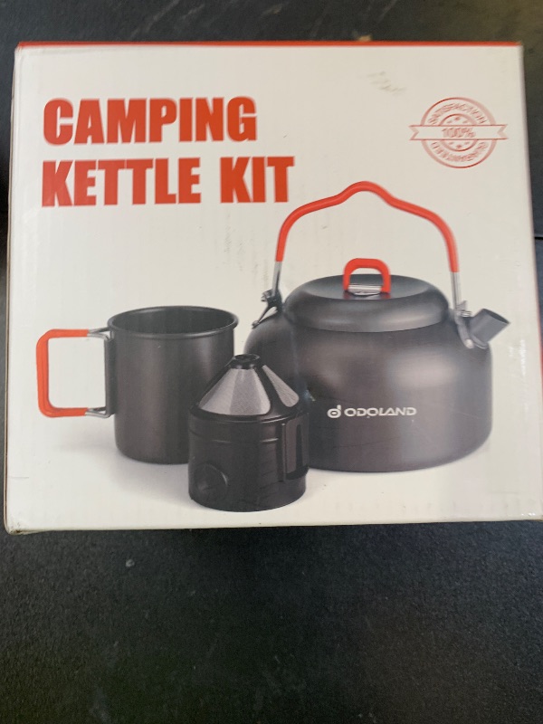 Photo 1 of Odoland Camping Coffee Pot Camping Coffee Makers, 1.2L Camping Kettle with Camping Mug and Camp Coffee Filter of Camp Cookware for Hiking Backpacking and Picnic