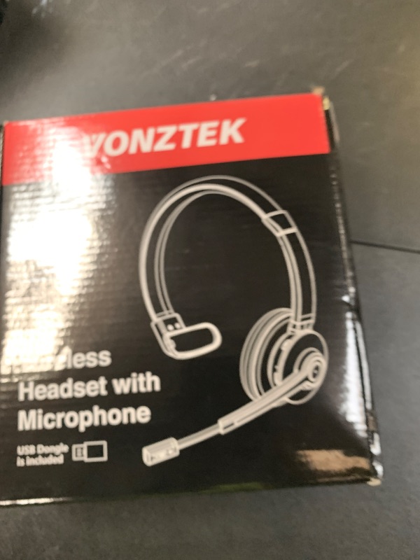 Photo 1 of Wireless Headset, Bluetooth Headphones with Microphone Noise Canceling & USB Dongle, Singler-Ear Bluetooth Headset with Mic Mute for Cell Phone Computer Work Office Meetings Trucker Teams Skype Call