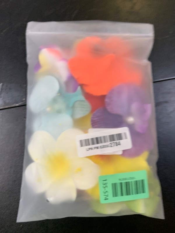 Photo 1 of 12 Pack Flower Clip for Women, Hawaiian Plumeria Hibiscus Orchid Hair Clips, Hawaiian Beach Flower Hairpins Boho Hair Accessories, Gifts for Women Teen Girls