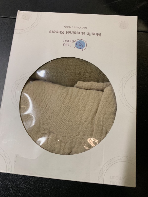 Photo 1 of lulumoon Baby Muslin Bassinet Sheets: Cotton Bassinet Sheets Neutral for Boys and Girls - Fitted for Oval Rectangle or Hourglass