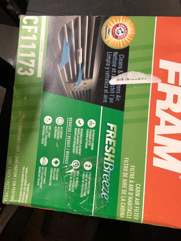 Photo 1 of FRAM Fresh Breeze Cabin Air Filter with Arm & Hammer Baking Soda, CF11173 for Nissan Vehicles