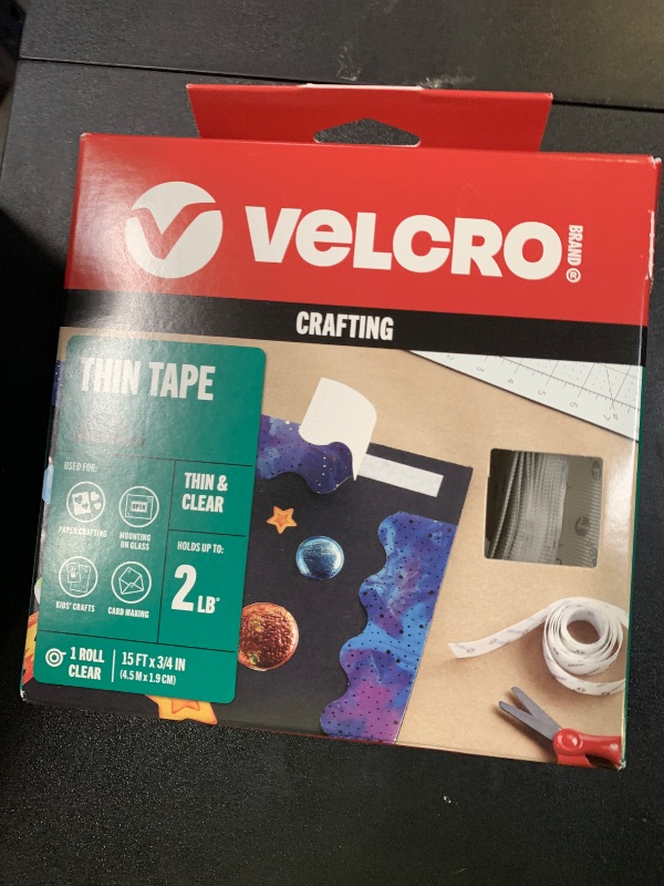 Photo 1 of VELCRO Brand Thin Clear Tape | 15 Ft x ¾” | Cut Strips to Length | Home Office or Crafts Fastening Solution | Large Roll, 91325