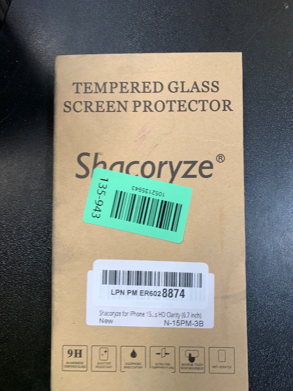 Photo 1 of Shacoryze for iPhone 15 Pro Max Back Glass Protector (3-Pack), iPhone 15 Pro Max Back Screen Protector Rear Tempered Glass HD Clarity (6.7 inch)