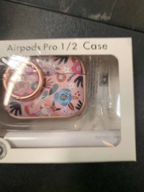 Photo 1 of Inesore for AirPods Pro 2nd Generation Case Cover with Lock, Flowers Cute AirPod Pro 2 Case Hard iPod Pro Cases for Women Girls with Cleaner Kit for AirPod Pro Cases (2023 USB-C /2022/2019) - Pink
