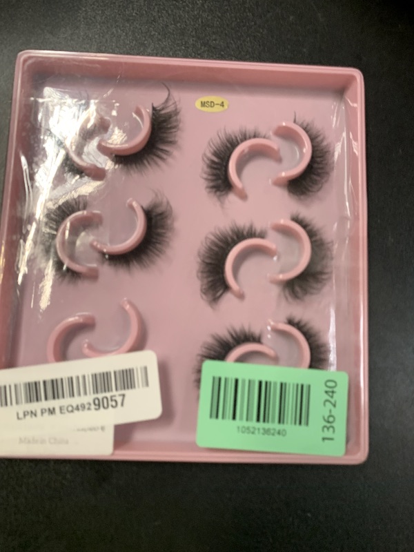 Photo 1 of HBZGTLAD 6 Pairs Fluffy False Eyelashes Natural Faux Mink Strip 3D Lashes Pack (MSD-4)
