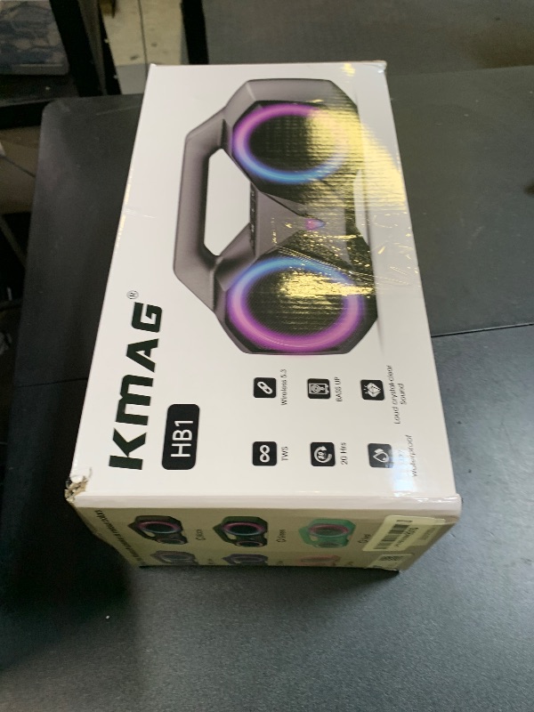 Photo 1 of KMAG Bluetooth Speaker Wireless, 80W Loud Speaker with Deeper Bass, IPX7 Waterproof, 20H Playtime, Cool Lights, TWS, Portable Speaker for Home, Outdoor, Workshop, Party, Gift for All