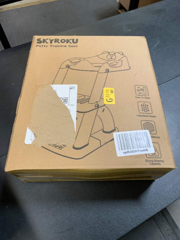 Photo 1 of SKYROKU Potty Training Toilet, New Sector-Shape Stabilized Base two in one Toddler Toilet Seat with Splash Guard, Anti Slip Pad, and Step Stool Enamel Grey
