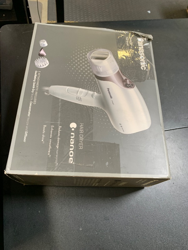 Photo 1 of Panasonic Nanoe Salon Hair Dryer with Oscillating QuickDry Nozzle, Diffuser and Concentrator Attachments, 3 Speed Heat Settings for Easy Styling and Healthy Hair - EH-NA67-W (White)