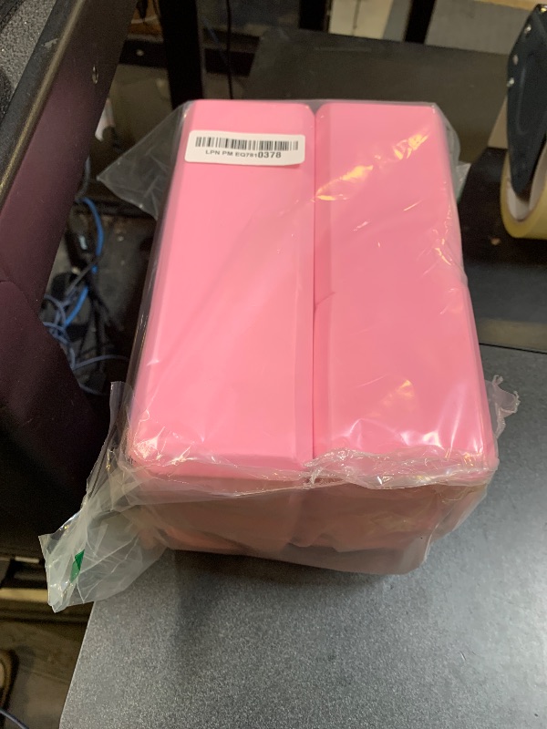 Photo 1 of 2 Pcs Yoga Blocks, 9"x6"x3" Foam Blocks Yoga Props for Pilates Stretching and Meditation Exercise Blocks Lightweight Yoga Essentials (Pink, normal)