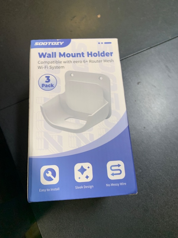 Photo 1 of 3Pack Wall Mount Holder for eero 6 Plus 6+ and eero 6 Router Mesh Wi-Fi System,Wall Mount Stand Bracket for eero 6 Plus and eero 6 tri-Band Mesh,Wall Bracket for eero 6+ Extender Router Wire Organizer