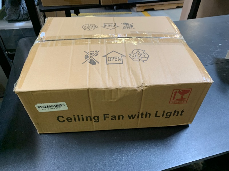 Photo 1 of Ruibutrade White Flower Modern CeilingFans with Lights, Low Profile Ceiling Fan with Remote for Bedroom, Flush Mount Ceiling Fan with LED Dimmable Light,3-Colors, 6-Speeds, Timing CeilingFan Light