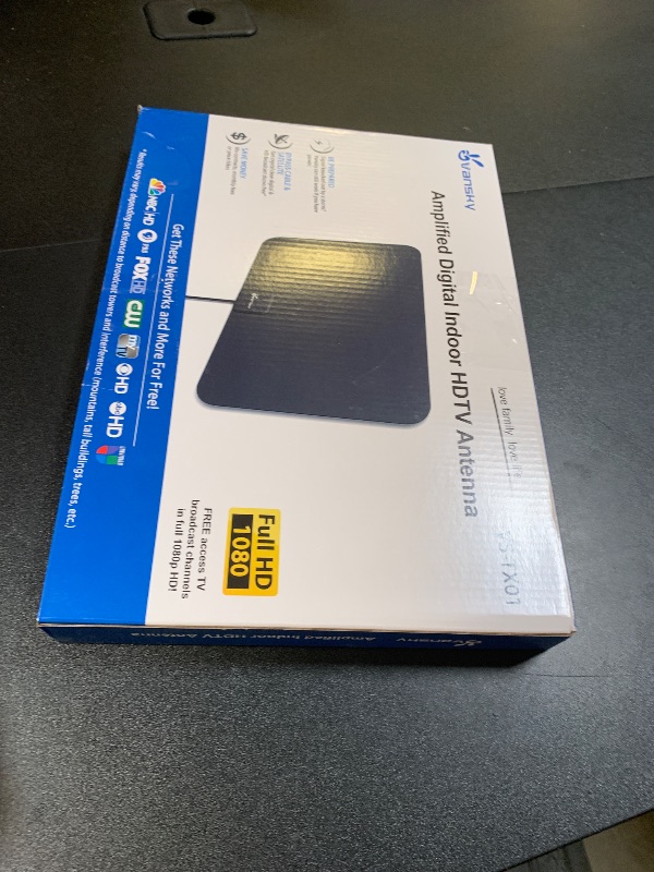 Photo 1 of TV Antenna Indoor, Digital Amplified Indoor HDTV Antenna, 1080p VHF UHF Television Local Channels Detachable Signal Amplifier and 16.5ft Long Coax Cable