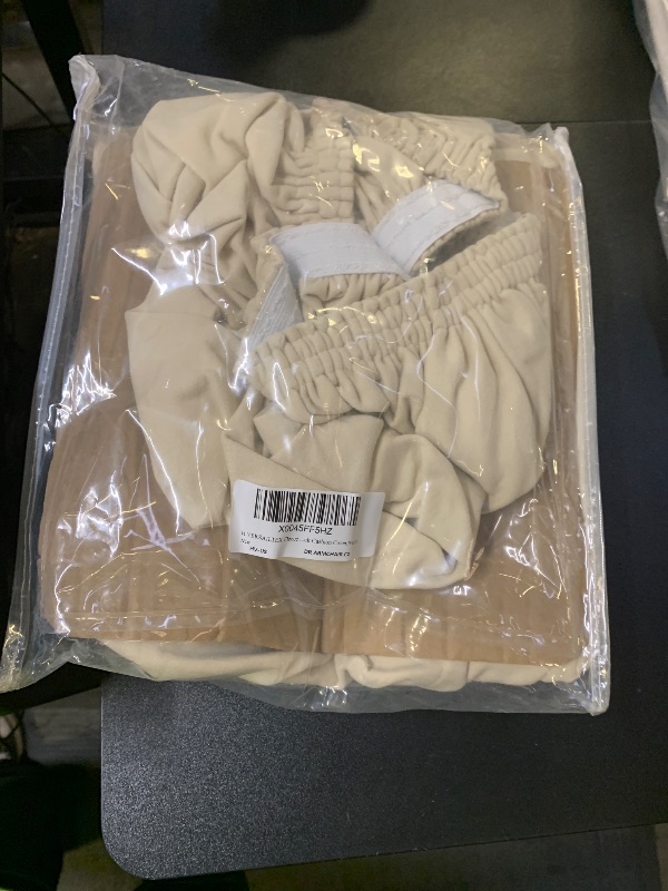 Photo 1 of H.VERSAILTEX Chair Slip Covers with Arms 2 Piece Sofa Covers Super Stretch Cushion Covers for Modern Living Room Chair Soft Accent Chair Cover(Seat Cushion Cover Plus Back Cushion Cover, Ivory)