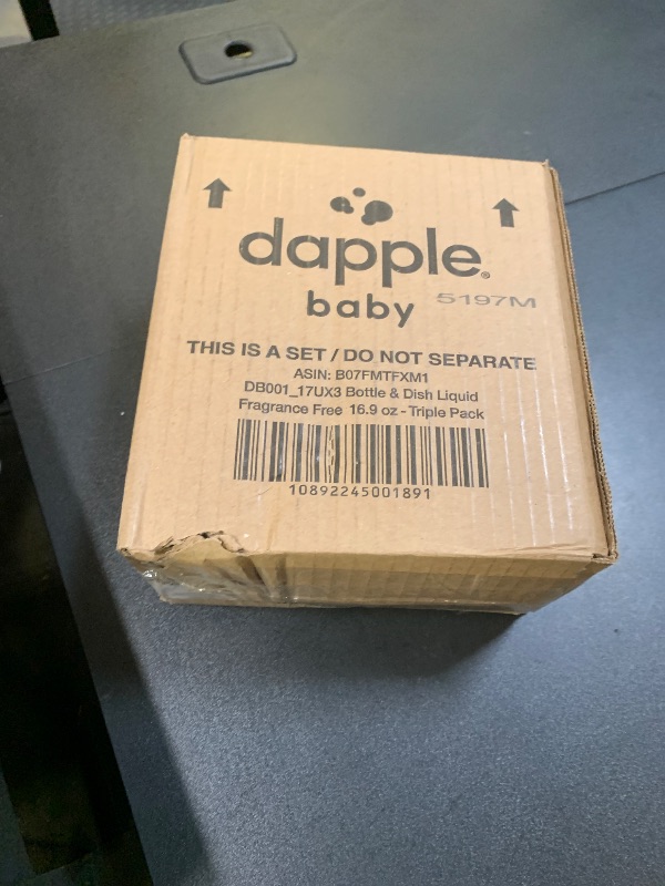 Photo 1 of Dapple Baby Bottle Soap, Hypoallergenic Dish Soap for Baby Bottles, Powered by Plants, 1 Pump Included, Packaging May Vary, Fragrance Free, 16.9 Fl Oz (Pack of 3)