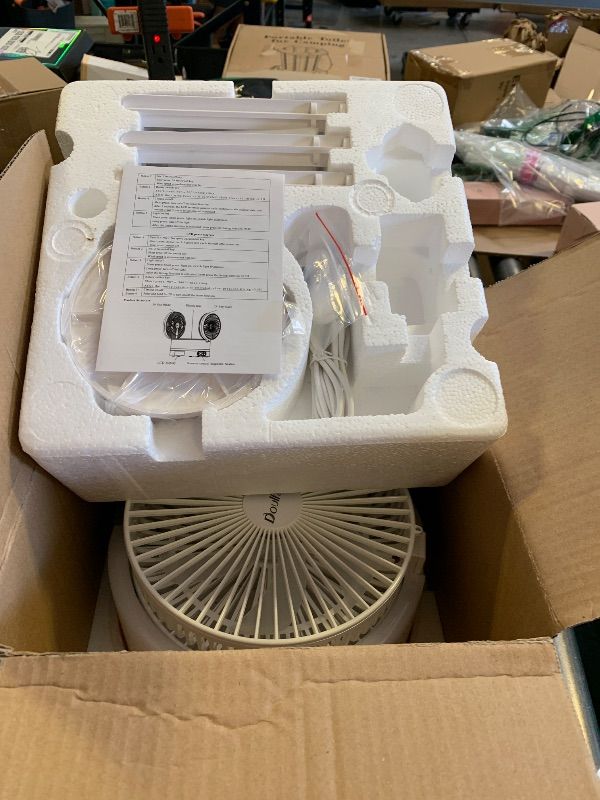 Photo 1 of Table Fan, Rechargeable Desk Fan Remote Control Fan with Auto Oscillation Ultra Quiet 3 Speeds Wind, USB Fan for Bedroom Office Kitchen Outdoor Travel Camping, LED lighting
