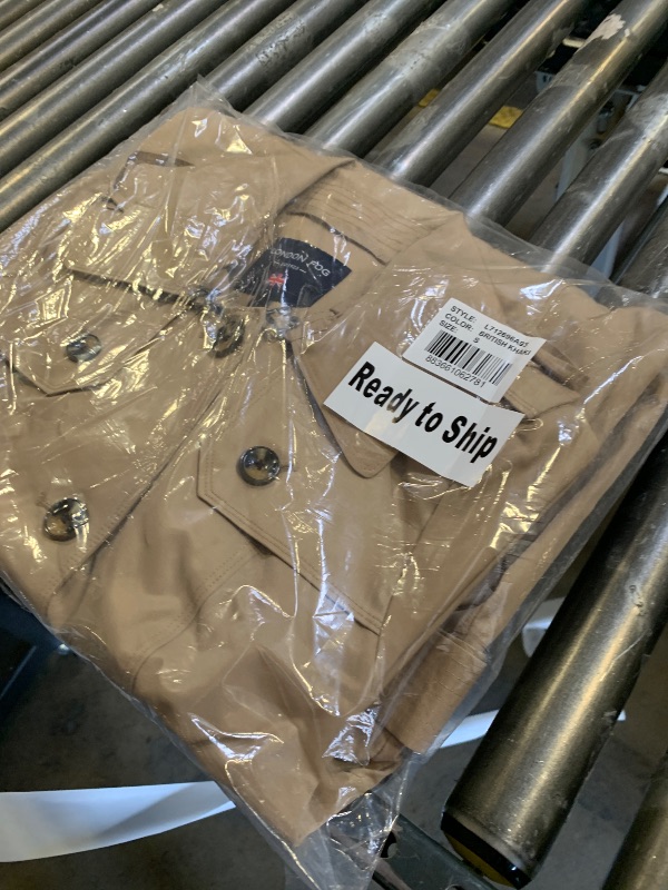 Photo 1 of London Fog Women's Single Breasted Long Trench Coat with Epaulettes and Belt, BR Khaki, Small