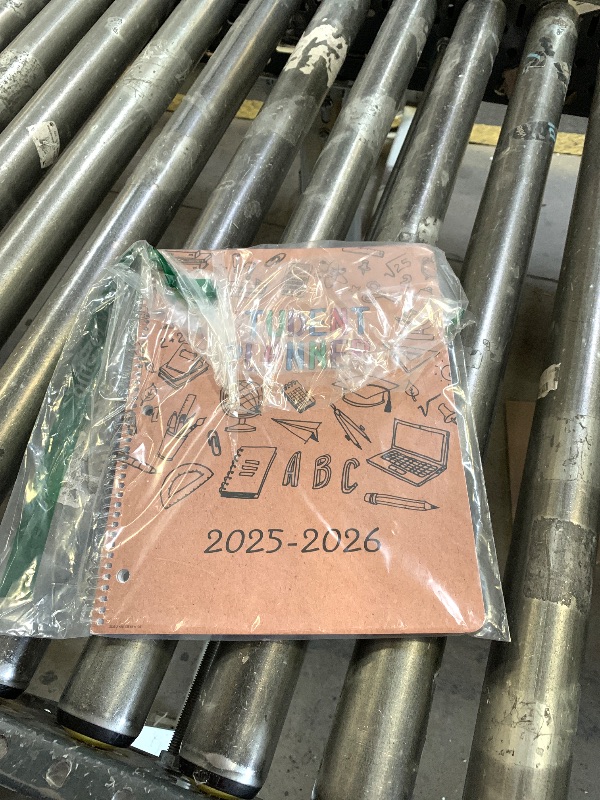 Photo 1 of Global Datebooks Dated Middle School or High School Student Planner for Academic Year 2025-2026 Includes Ruler/Bookmark and Planning Stickers (Block Style - 8.5"x11" - Kraft Doodles)