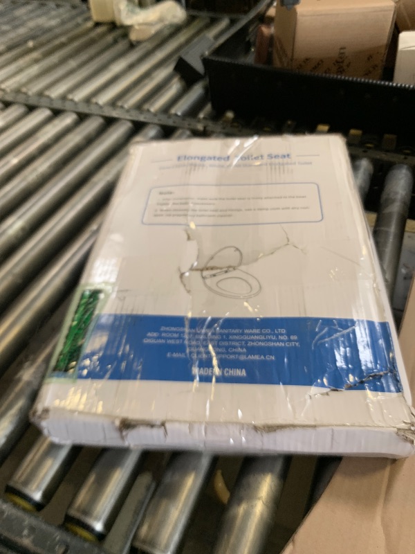 Photo 1 of Toilet seat Elongated with Slow Close Hinges, Four Bumpers Never Loosen and Easily Remove, Two Sets of Parts, Plastic, White