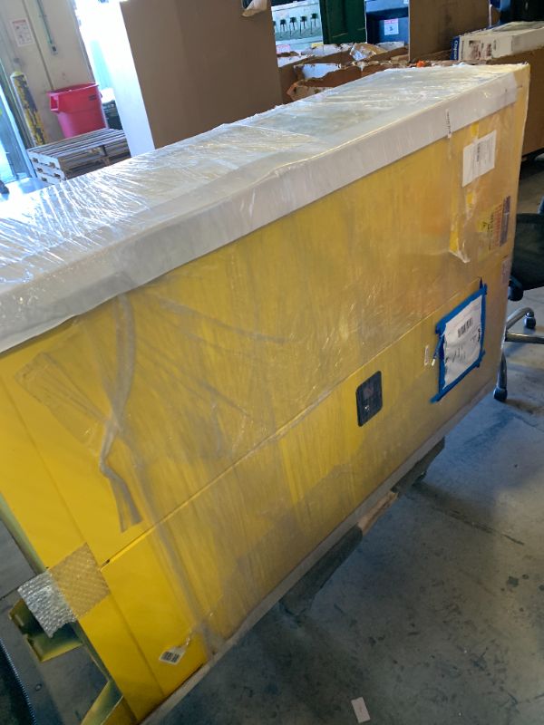 Photo 1 of Jamco 45 Gallon Flammable Safety Cabinet, Steel Flammable Storage Cabinet with Lockable Manual Closing Doors, Forkliftable, 43" x 18" x 70", Yellow