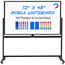 Photo 1 of Large Dry Erase White Board with Rolling Stand 72"x48" 