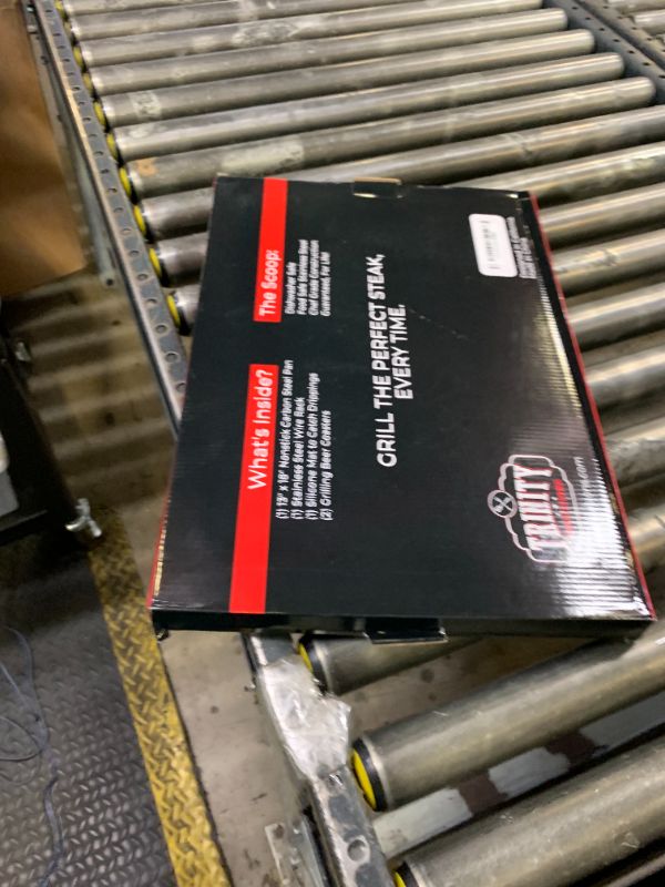 Photo 1 of Trinity Provisions Meat Resting Pan - With Wire Rack and Silicone Baking Mat - Dishwasher and Oven Safe Stainless Steel, for Cooking and Cooling Steak, BBQ, Bacon, & More