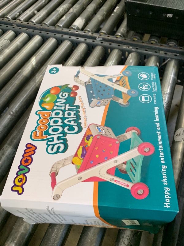 Photo 1 of Jovow 102pcs Kids Shopping Cart Trolley Play Set with Pretend Food and Accessories,Perfect for Ages 3+ Pretend Play and Role-Playing Games