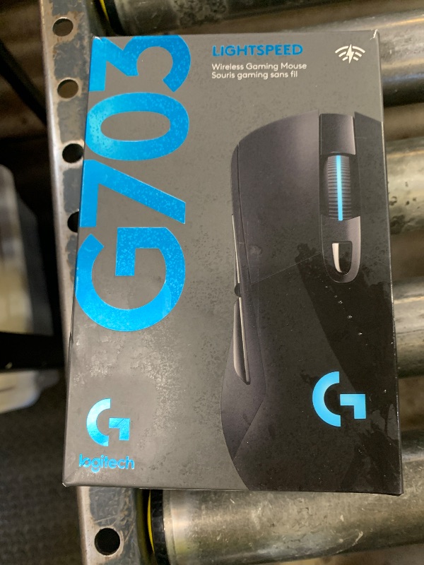 Photo 1 of Logitech G703 Lightspeed Wireless Gaming Mouse W/Hero 25K Sensor, PowerPlay Compatible, Lightsync RGB, Lightweight 95G+10G Optional, 100-25, 600 DPI, Rubber Side Grips - Black
